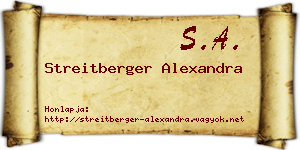 Streitberger Alexandra névjegykártya